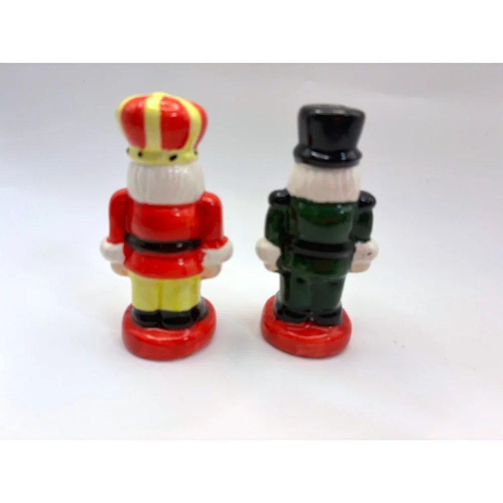 Nutcracker Salt Pepper Shakers OS Multicolor Ceramic Holiday Decor